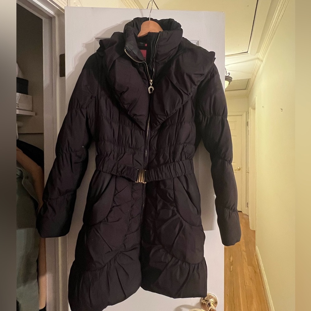 Betsy Johnson Belted Puffer Coat